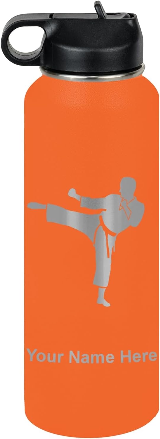 Personalized Water Bottle for Karate Lovers - Custom Engraved Gift