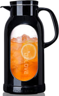 Delove 68 oz Glass Pitcher with Shatterproof Shell - Heat Resistant