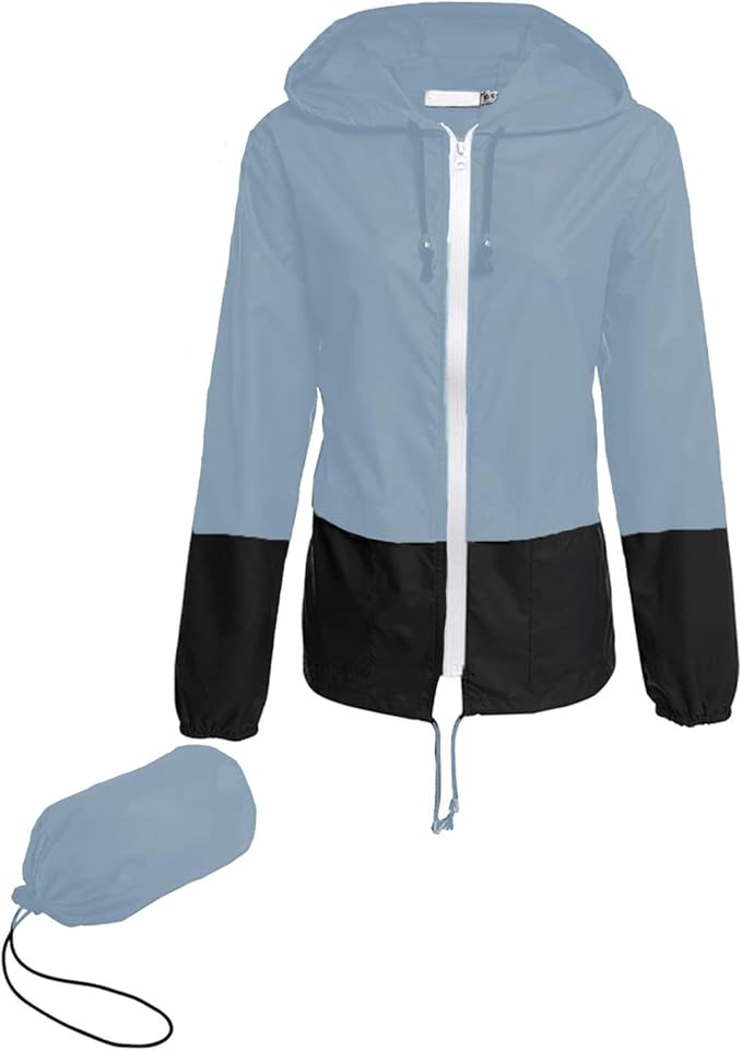 Hount Women's Lightweight Hooded Raincoat Waterproof Packable Jacket