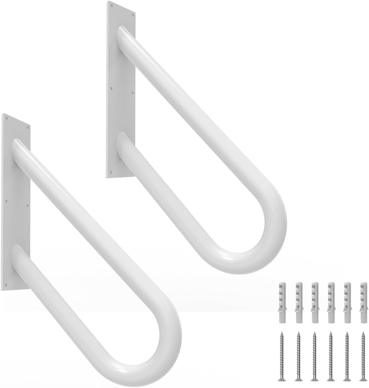 2 Pack Handrails for Outdoor Steps - U-Shaped Safety Railings