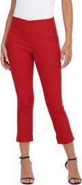 HDE Pull On Capri Pants for Women - Mid Rise Stretch Crop Pants
