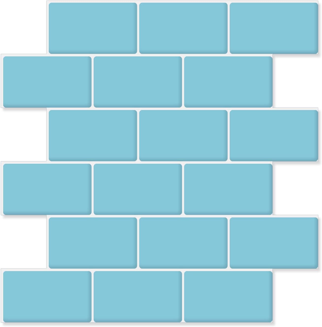 STICKGOO 10-Sheet Blue Subway Tiles for Easy Kitchen Backsplash