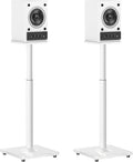 White Pair Speaker Stands 28.3 to 37.4 in - Height Adjustable Floor