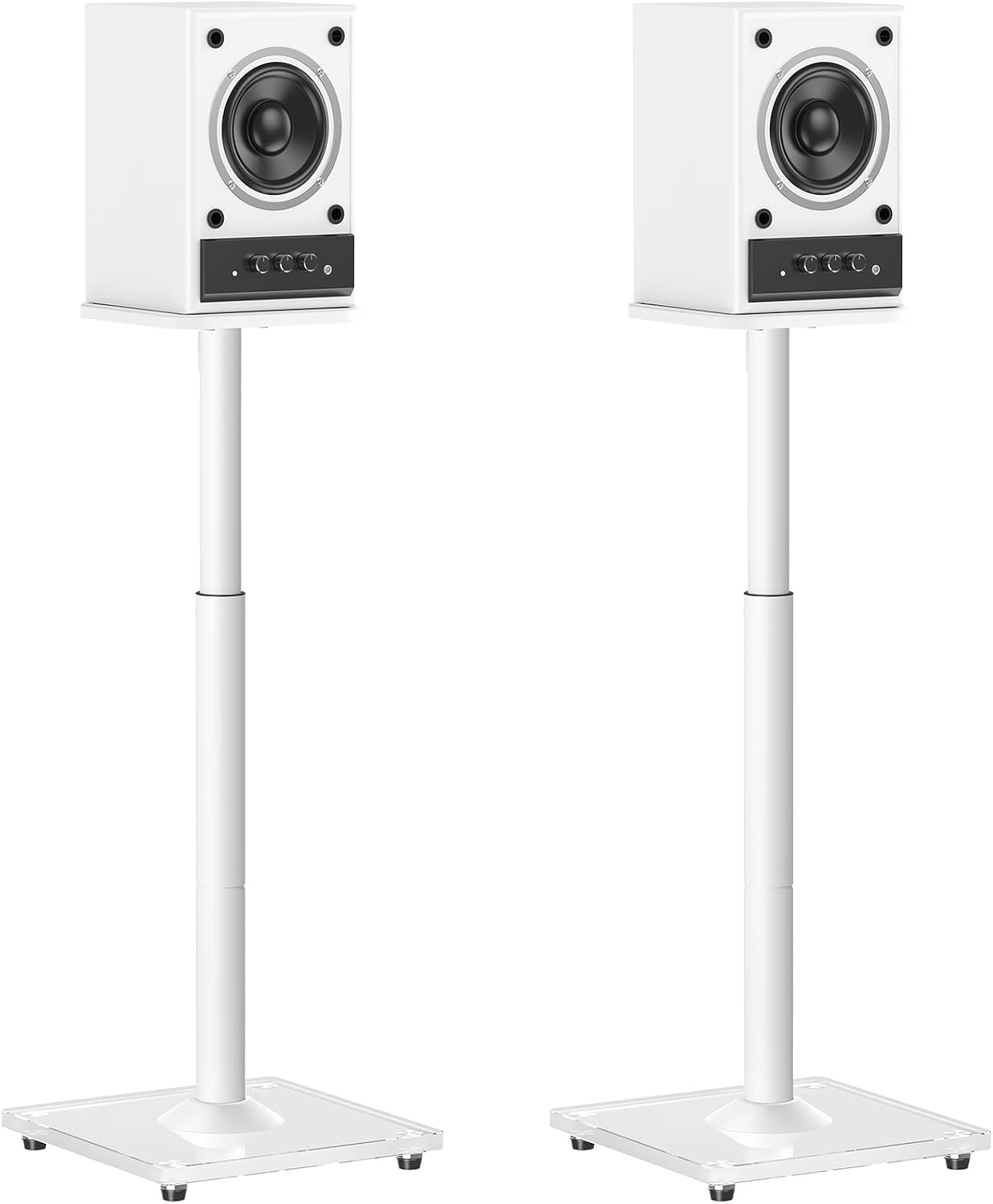 Adjustable Universal Speaker Stands - Hide Cables, Stable Support!