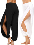 AvaCostume High Slit Harem Pants Women - Comfortable Stretch Lounge