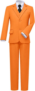 Boys Slim Fit White 5-Piece Suit Set - Adjustable Waist