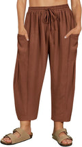 Plus Size Palazzo Harem Pants Womens Summer Drawstring Lantern Pant