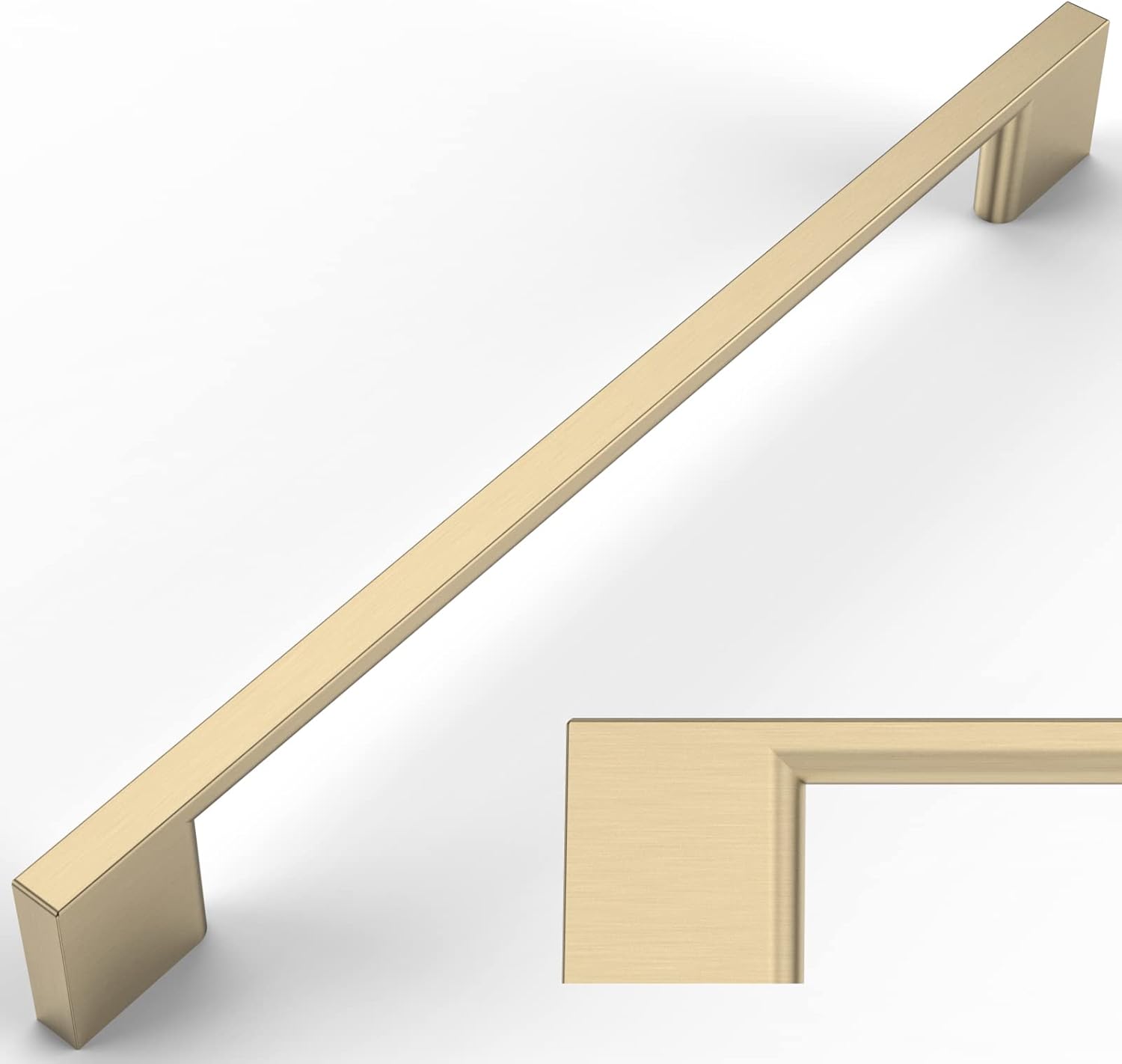 Amerdeco 10 Pack Brushed Brass Cabinet Pulls for Kitchen Use