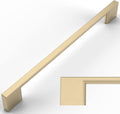 Brushed Brass Cabinet Pulls 12.6 in Hole Centers - Solid Kitchen