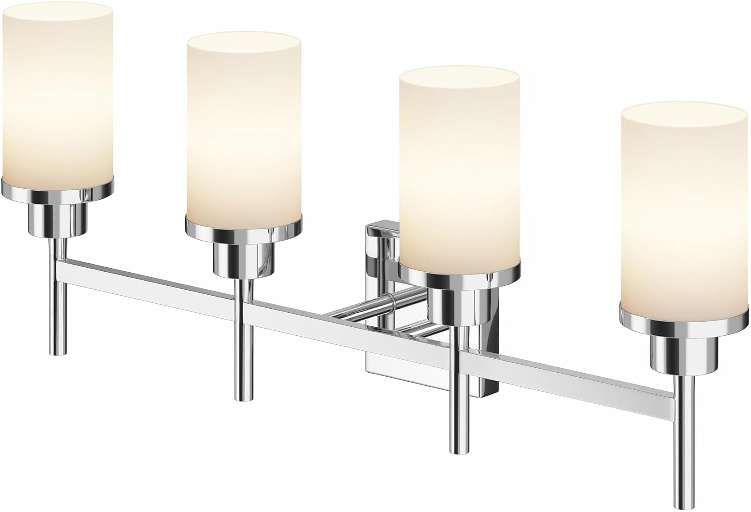 4-Light Vanity Lighting Fixtures with Frosted Glass Shade