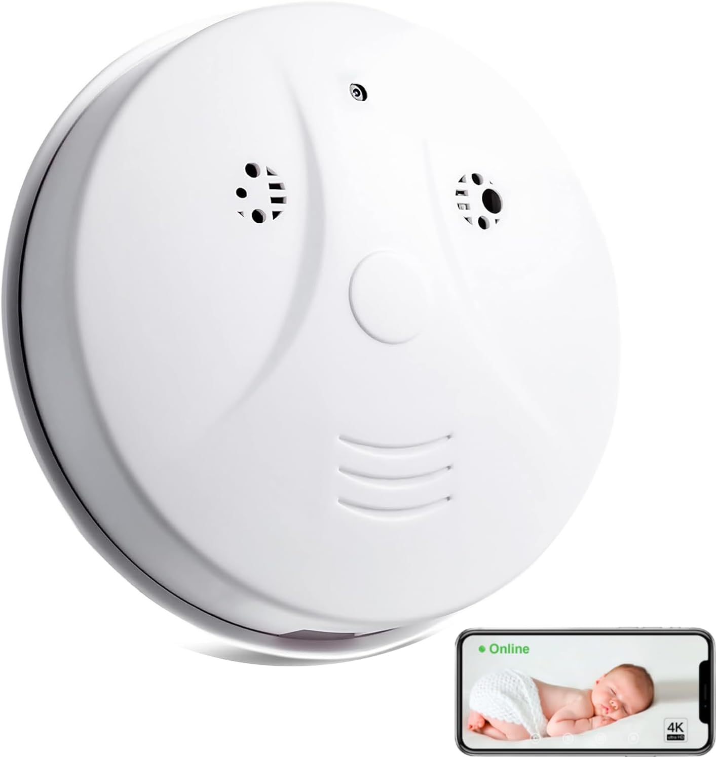 1080P WiFi Hidden Security Camera Smoke Detector for Safety