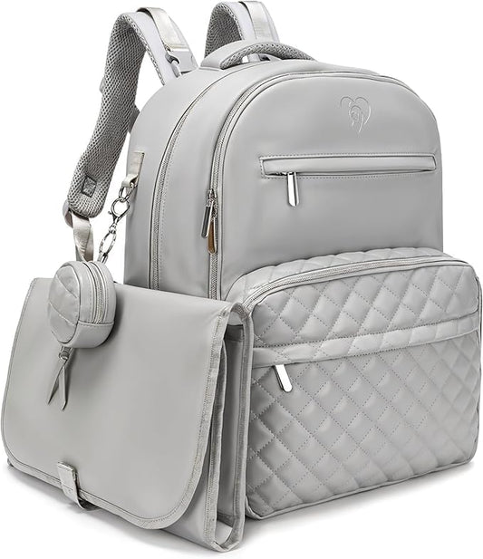 Premium Leather Diaper Bag Backpack for Stylish Parents