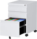 Mobile File Cabinet 3 Drawer Under Desk Rolling File Cabinet