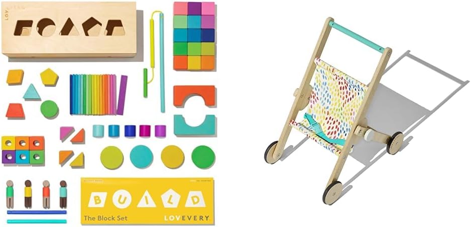 Lovevery 70-Piece Solid Wood Building Block Set for Kids