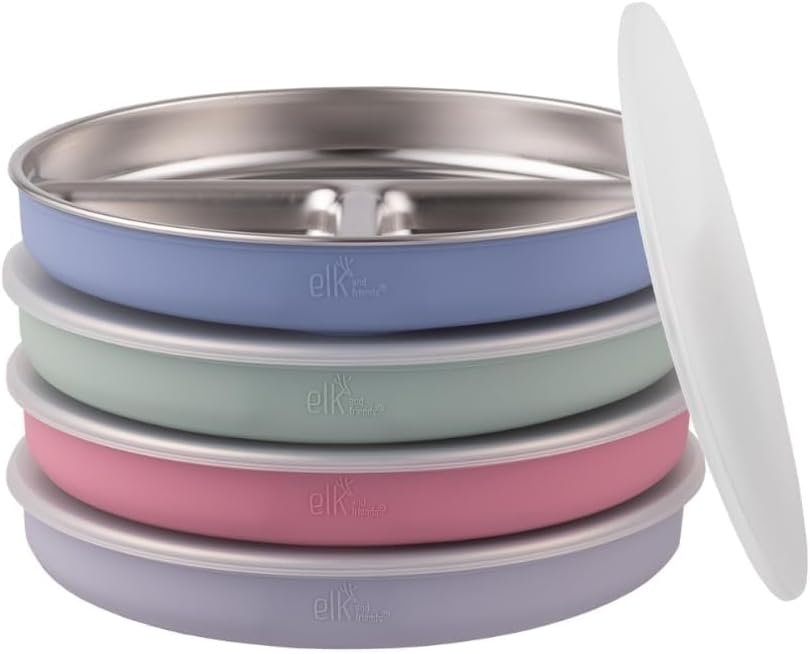 Stainless Steel Divided Plates by Elk and Friends for Kids