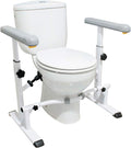 Toilet Safety Rails for Seniors - Adjustable Frame With Arms