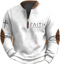 Men's Faith Print Casual T-Shirt Faith Ephesians 2 8 Pullover - Faith