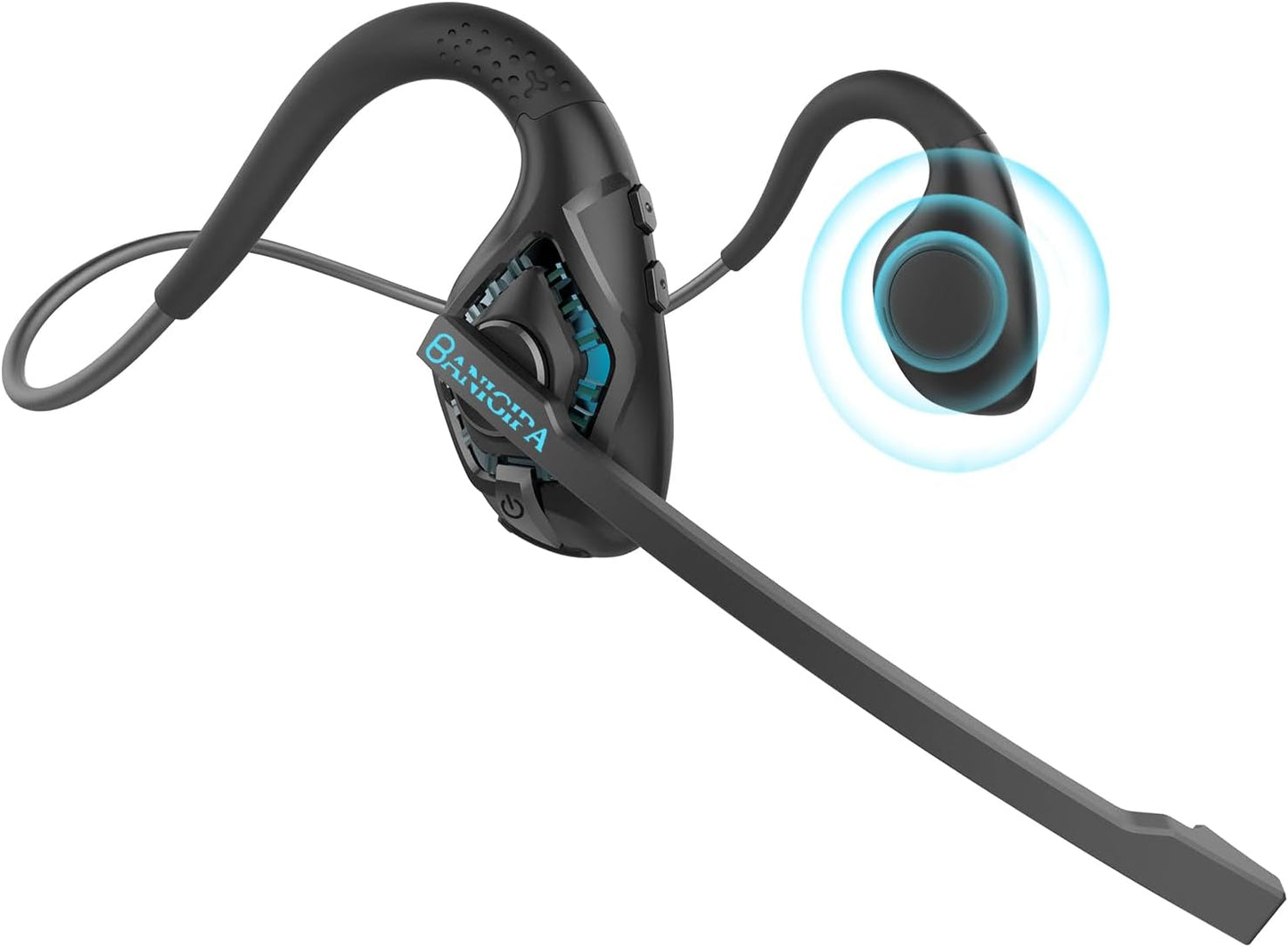 Wireless Boom Mic Headset, Noise Cancelling, 10 Hrs - BANIGIPA