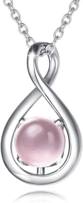 Birthstone Infinity Necklace for Women Sterling Silver - Dainty