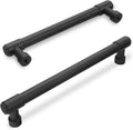 10 Pack Matte Black Cabinet Pulls 6.3 in Hole Centers - Sleek Kitchen