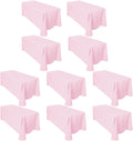 LTC LINENS Pink Rectangular Tablecloth 90 in x 156 in - Floor-Length