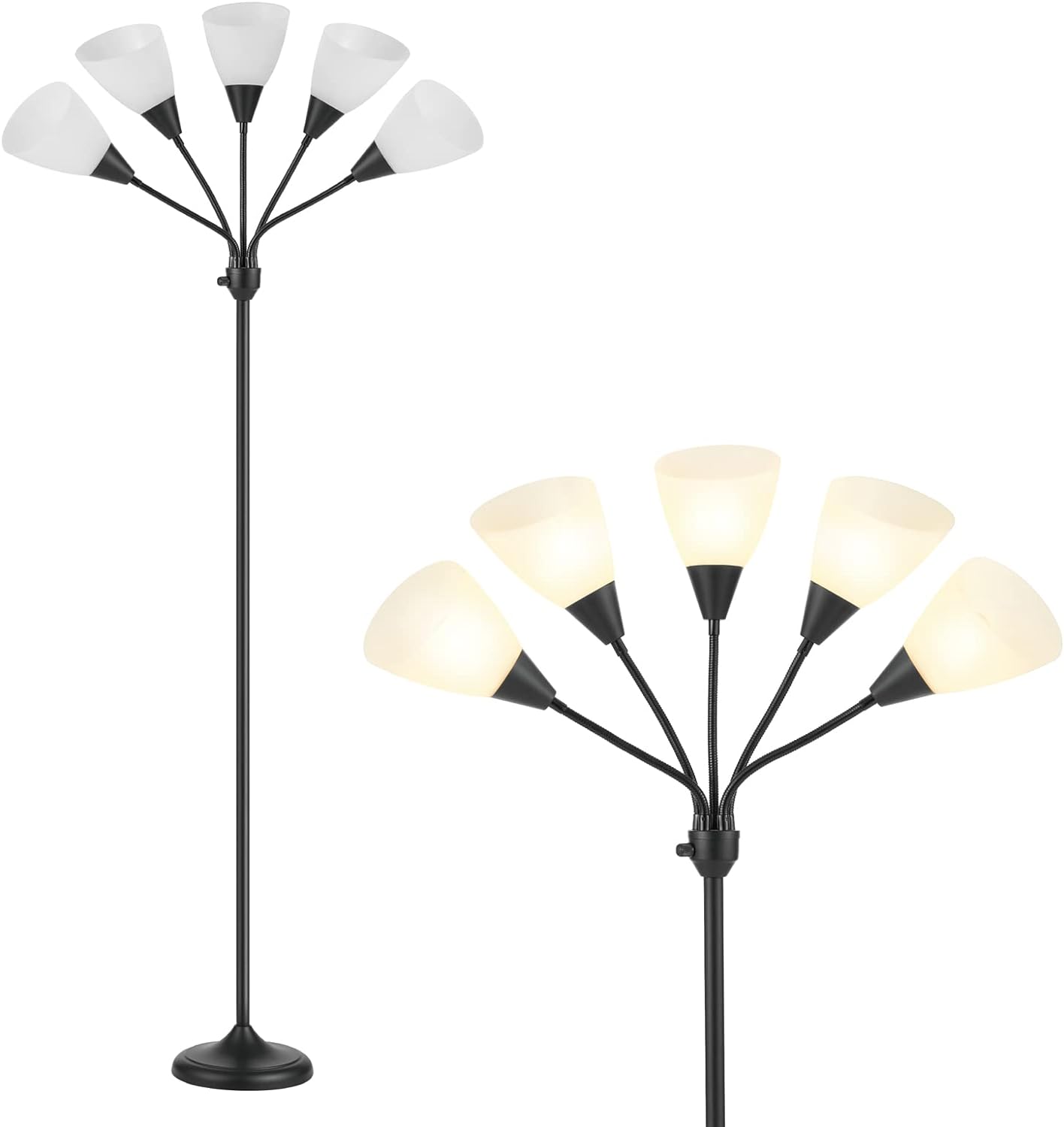 HonoDing Medusa Floor Lamp with 5 Adjustable Heads for Reading
