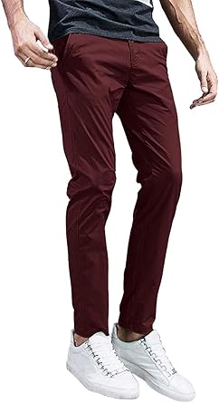Match Men's Straight Slim Fit Tapered Leg Pants for Comfort