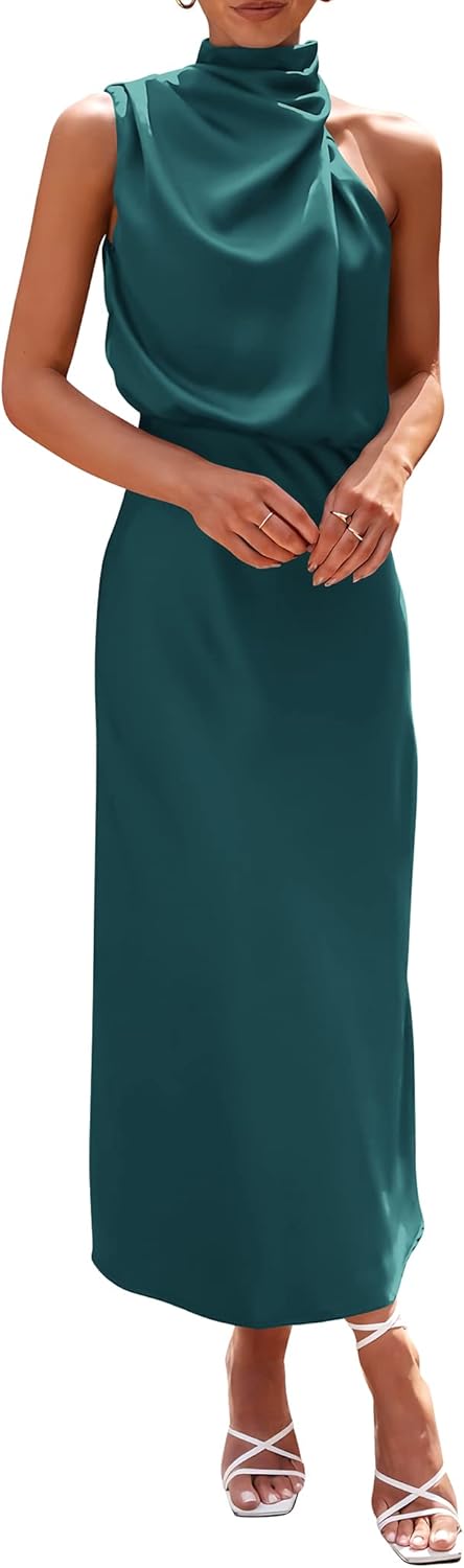 Elegant Satin Maxi Dress for Women - Perfect for Summer Events