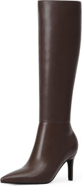 Knee High Boots Women Pointed Toe Tall Boots 3 in Stiletto Heel Inside