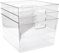 Clear Storage Bins 3-Pack XL with Handles - Extra-Large Plastic