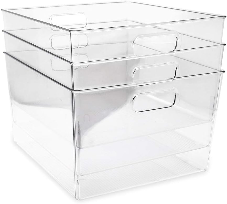 XL Clear Storage Bins for Home and Office Organization Needs