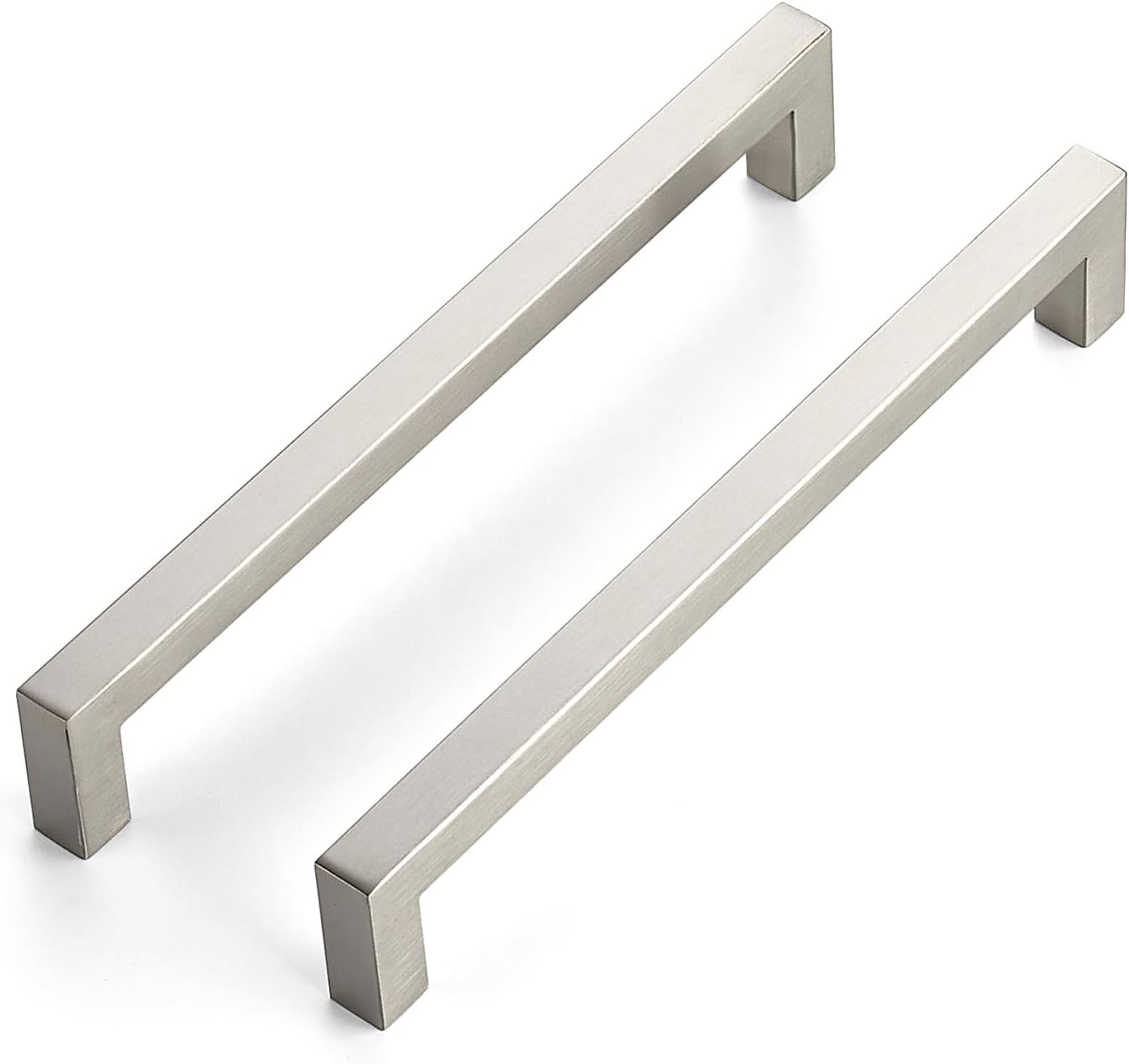Brushed Nickel Cabinet Handles - 30 Pack Square Drawer Pulls