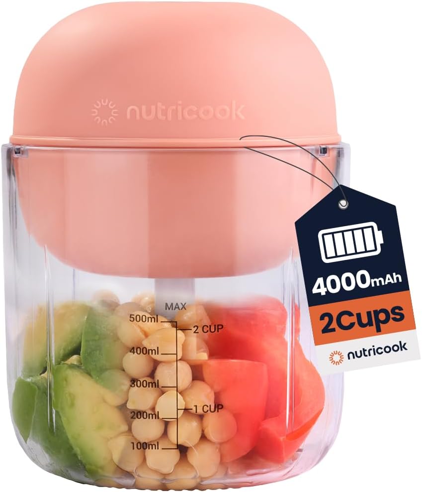Nutricook Cordless Vegetable Chopper: Effortlessly Dice, Shred, and Puree