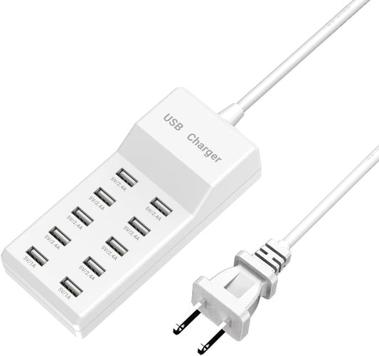 10-Port Smart USB Charging Hub for Multiple Devices