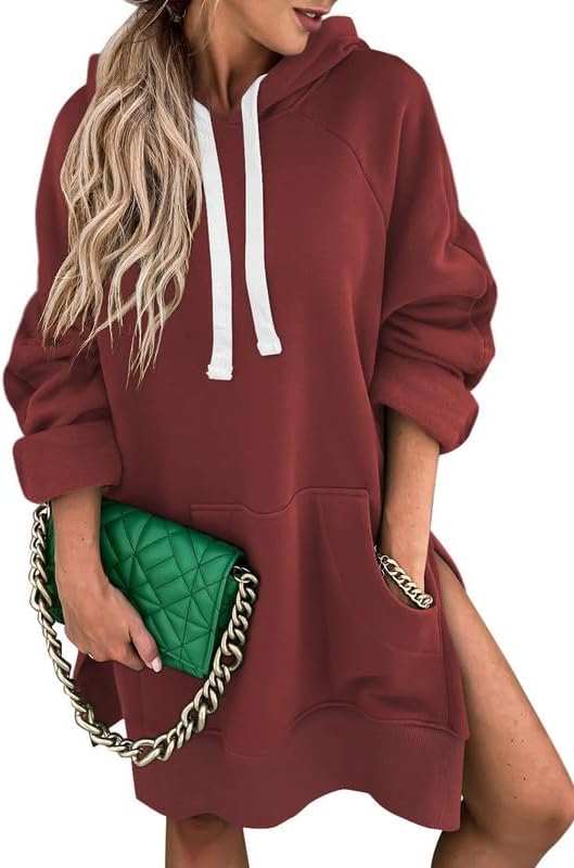 SHEWIN Women's Oversized Casual Pullover Hooded Dress Review