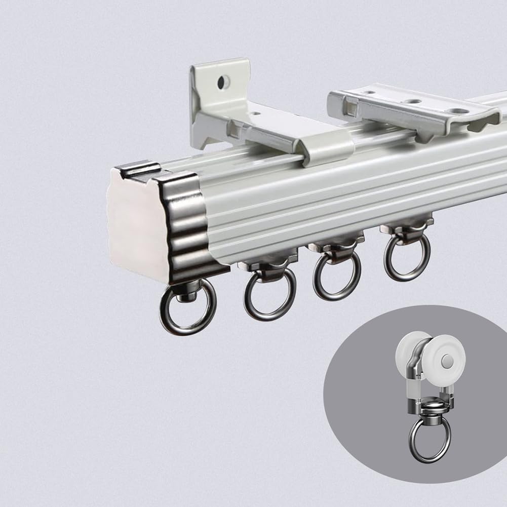 TIPIACE Heavy-Duty Curtain Rails - 78in White