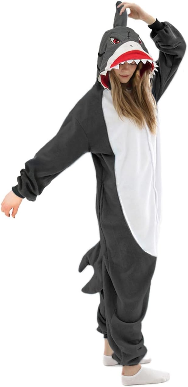 Shark Onesie Adult Halloween Costume for Cozy Fun and Comfort
