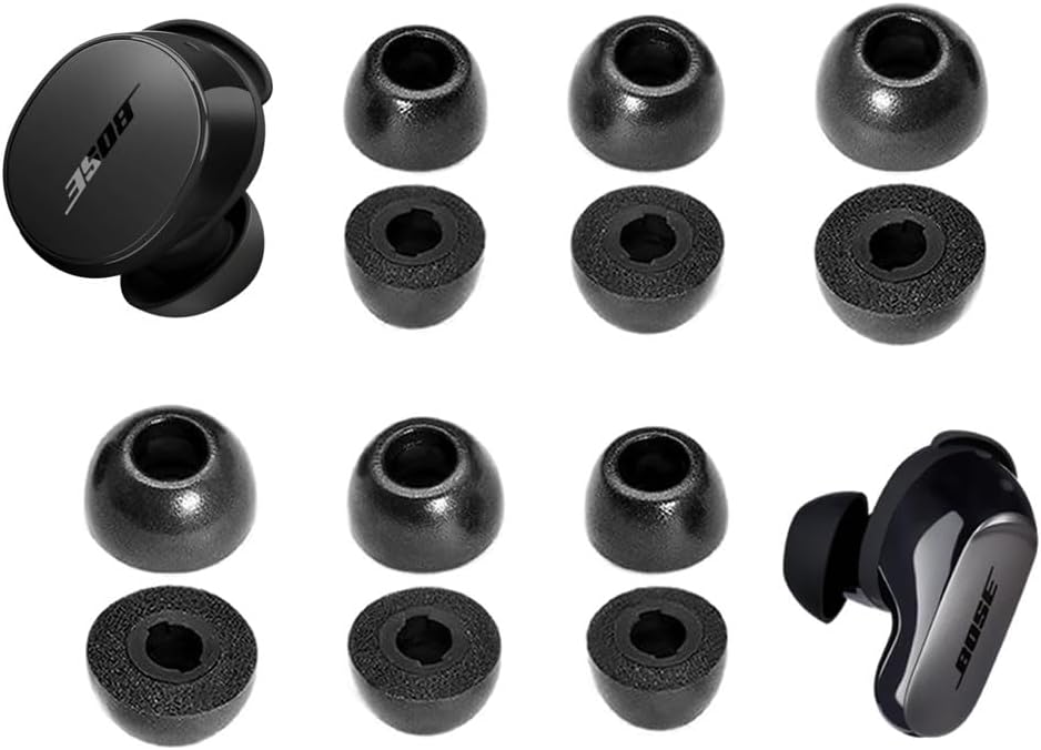Comfort Bliss: Memory Foam Ear Tips 6 Pairs, Pain-Free Fit, Black, A-Focus