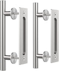 Sliding Barn Door Handles 12in Double-Sided Pull with Flush Finger