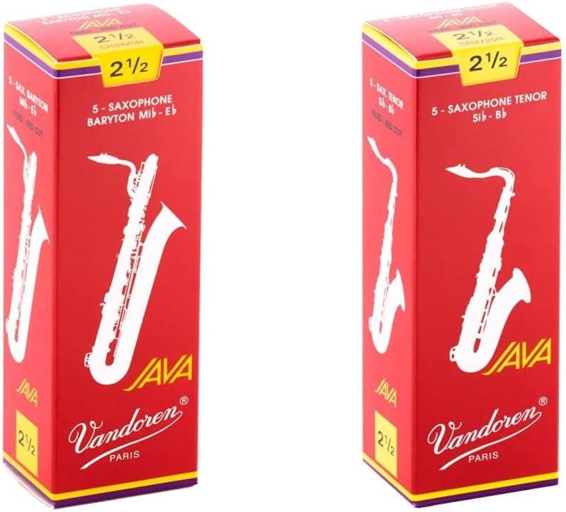Vandoren JAVA Red Reeds for Bari and Tenor Saxophones 2.5