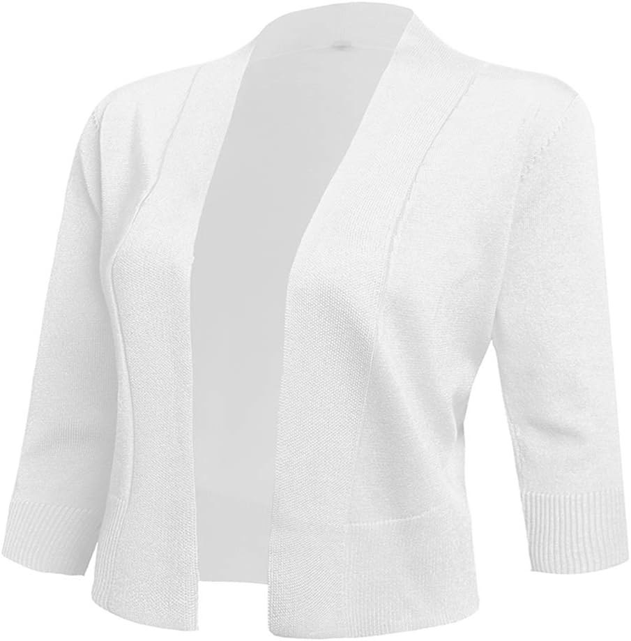 AAMILIFE Women's 3/4 Sleeve Cropped Cardigans for Every Occasion