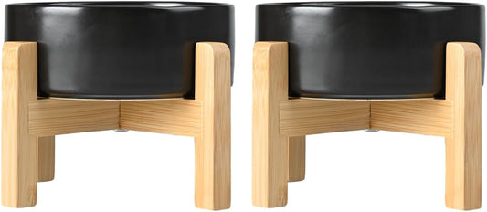 SPUNKYJUNKY Ceramic Elevated Dog Bowls for Healthy Eating