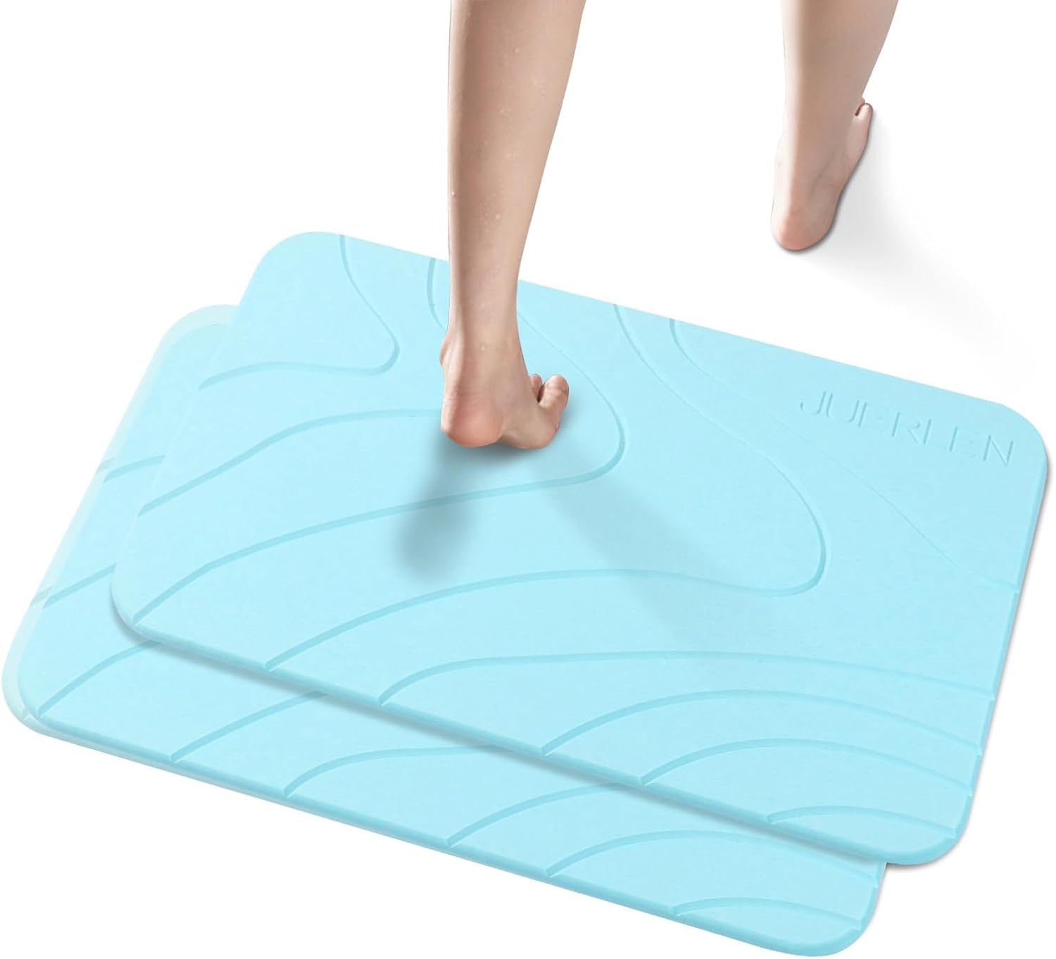 Diatomaceous Earth Shower Mat 2 Pack, Fast-Drying Bath Mat