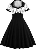 Women's 1950s Polka Dot Swing Dress with Belt - Retro Cocktail