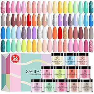 Saviland Dip Powder Nail Kit - 36 Colors for Stunning Nails