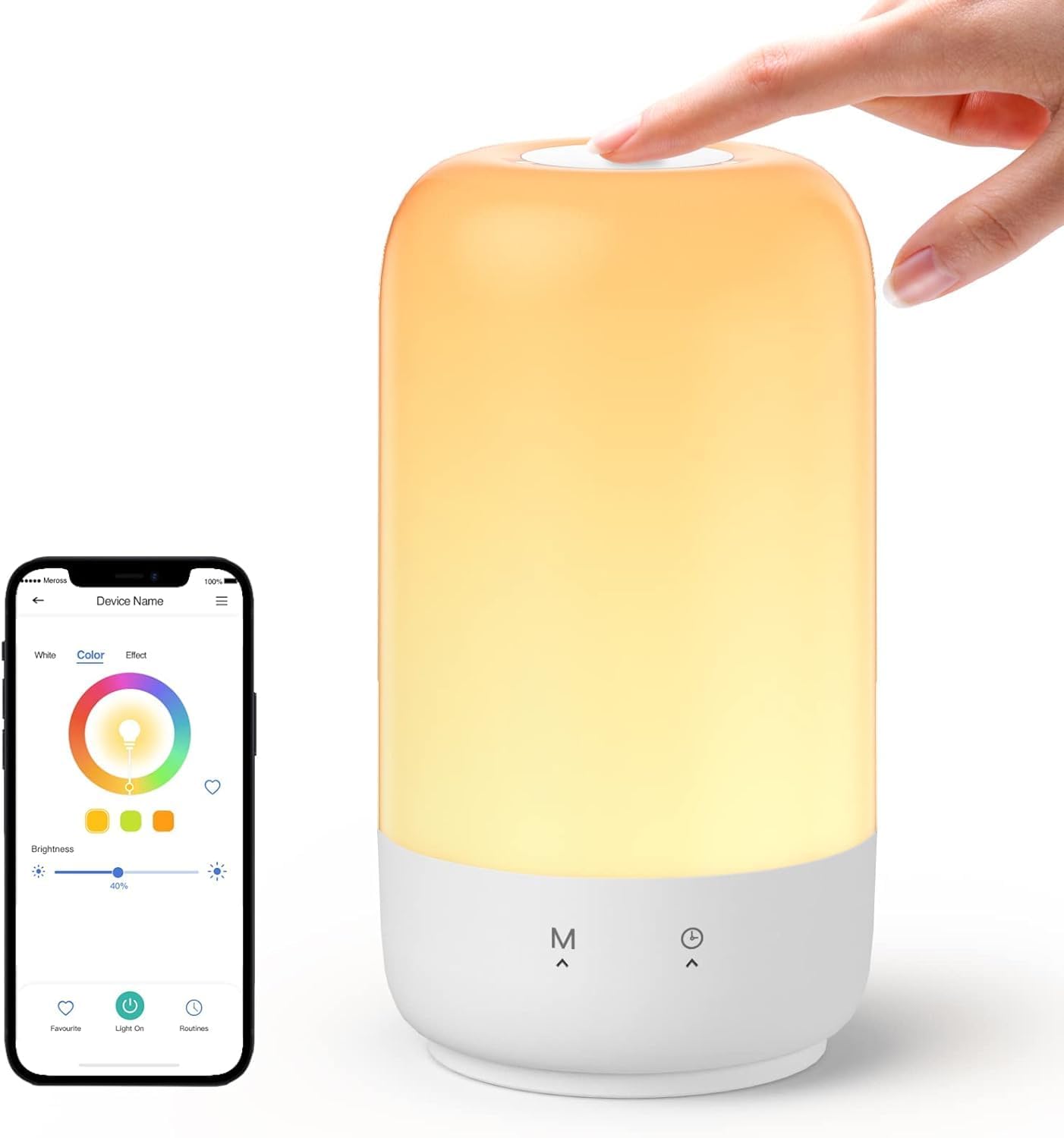 Smart Table Lamp for Bedroom with Voice Control and Colors