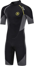 ZCCO Men's Shorty Wetsuit 1.5/3mm Back Zip Shorty - Versatile