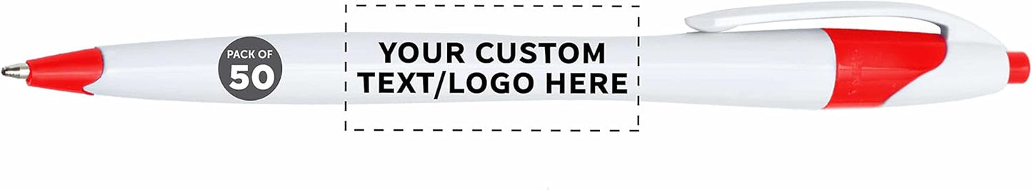 Custom Slim Curvy Ballpoint Pens Set of 50 for Office Use