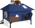 Heated Cat House for Outside Cats Winter - Waterproof Shelter