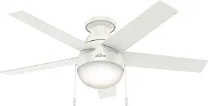 Hunter Anslee Indoor Low Profile Ceiling Fan with LED Light